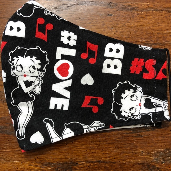 Adult Betty Boop Unisex Shaped Mask Washable - Picture 11 of 13